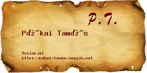 Pákai Tamás névjegykártya